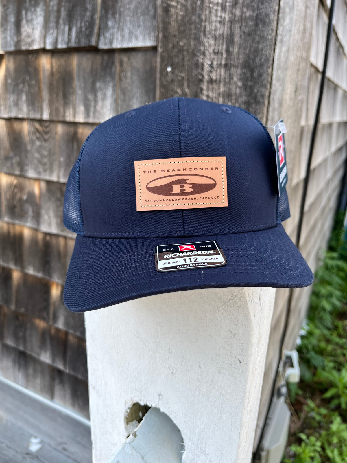 Leather Patch Oval B Hat – The Wellfleet Beachcomber Store
